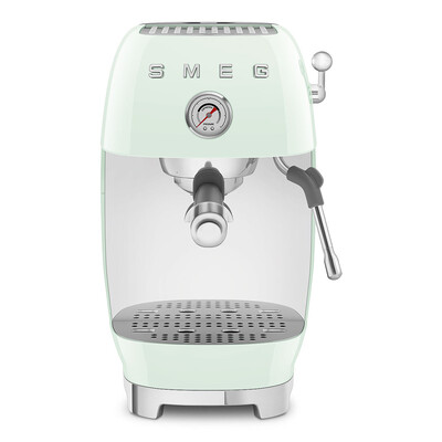 Machine expresso manuelle SMEG avec broyeur intégré - Vert d'Eau Brillant - ECF03PGEU
