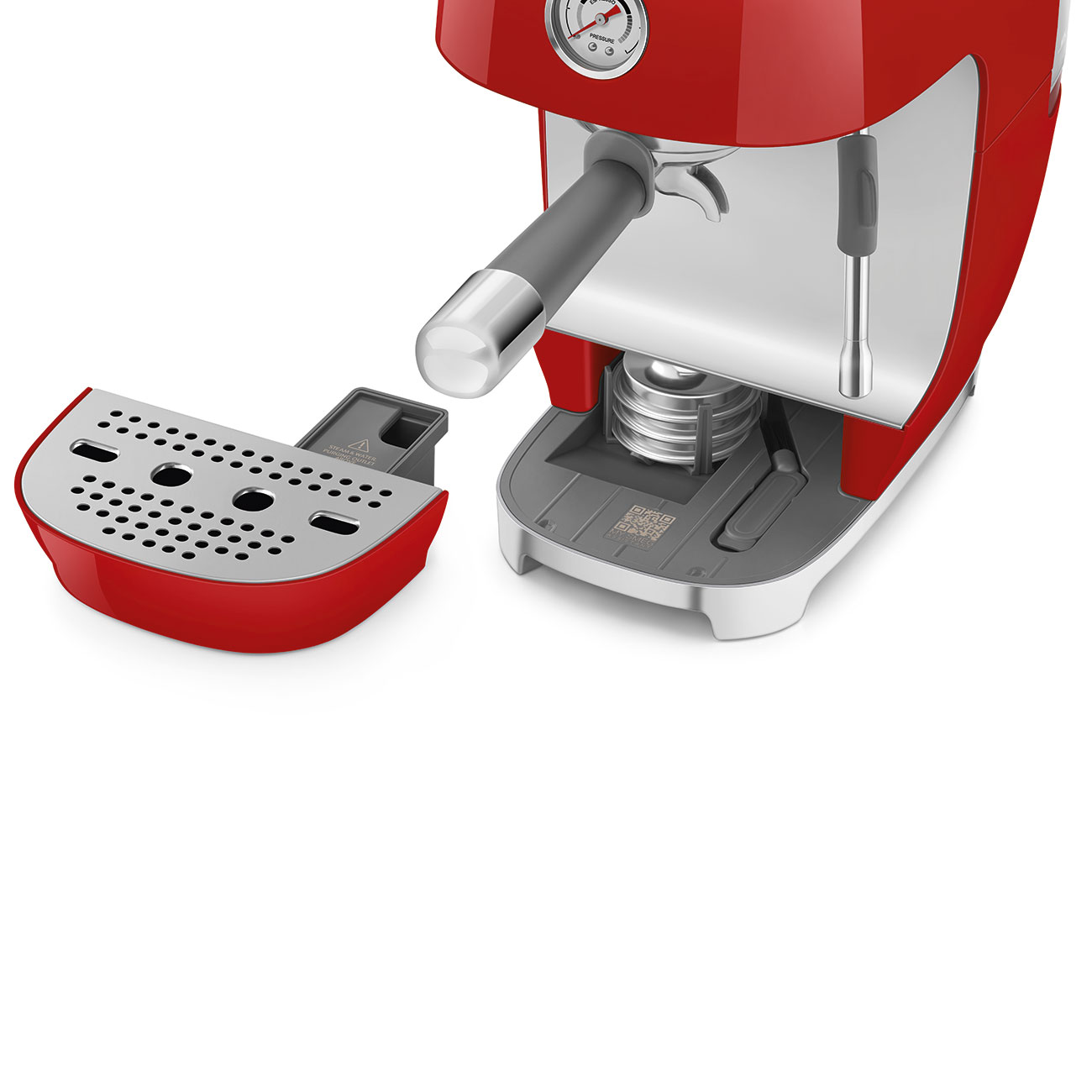 Machine expresso manuelle SMEG avec broyeur intégré - Rouge Brillant - ECF03RDEU – Image 2