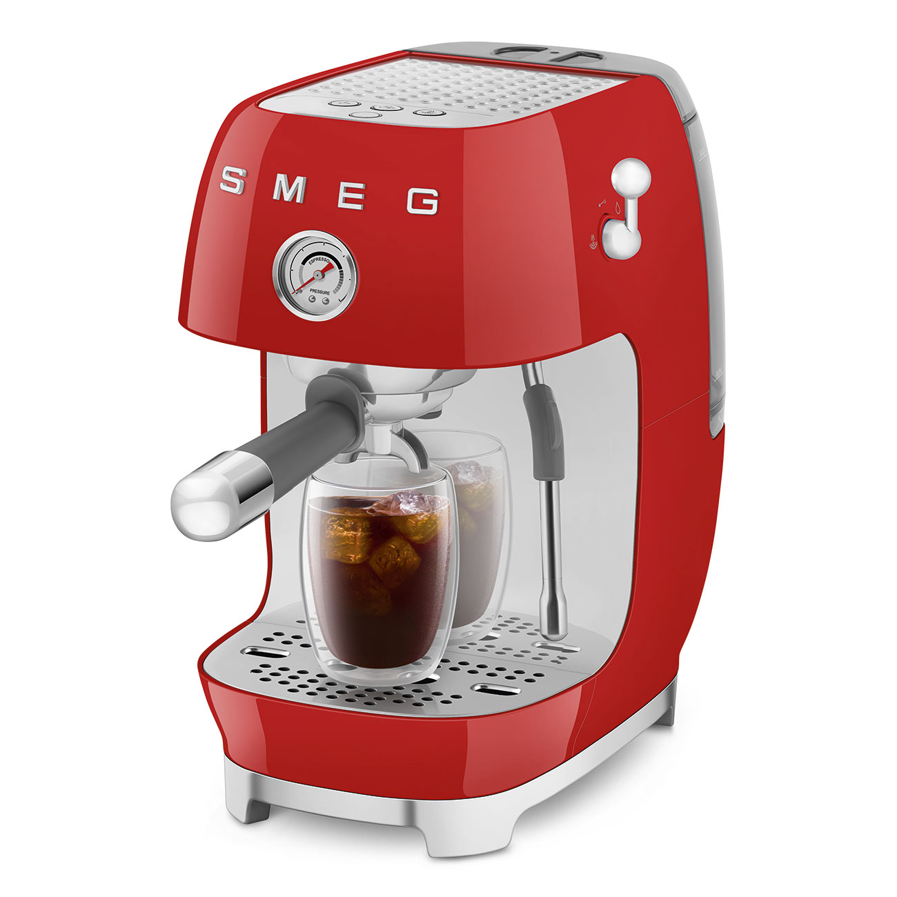 Machine expresso manuelle SMEG avec broyeur intégré - Rouge Brillant - ECF03RDEU – Image 4