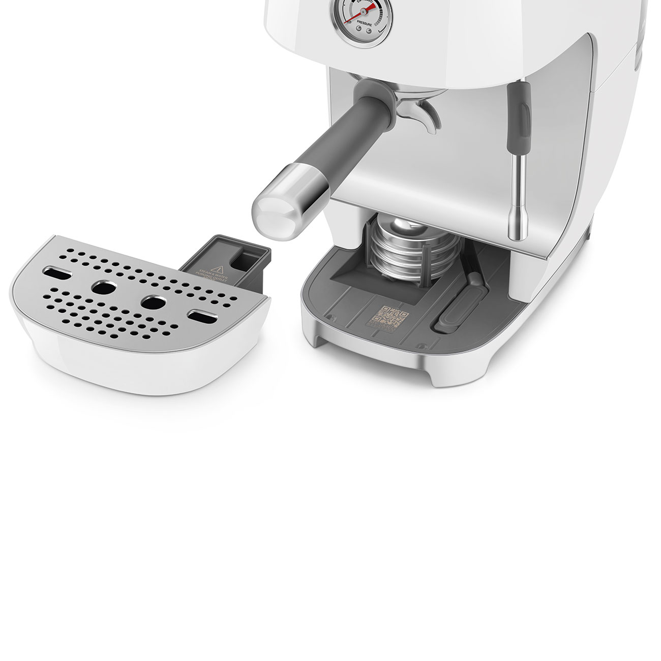 Machine expresso manuelle SMEG avec broyeur intégré - Blanc Brillant - ECF03WHEU – Image 2