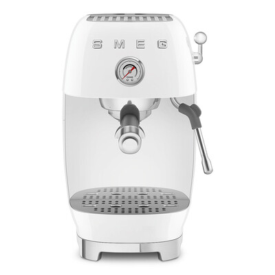 Machine expresso manuelle SMEG avec broyeur intégré - Blanc Brillant - ECF03WHEU