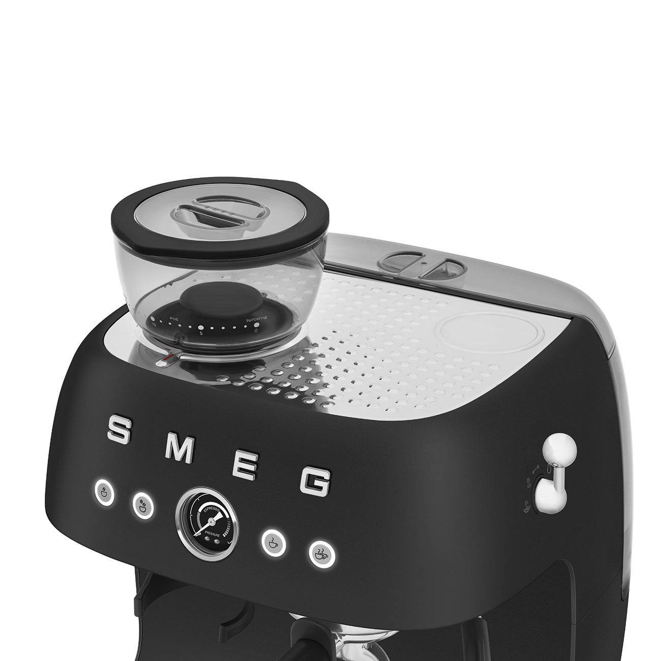 Machine expresso manuelle SMEG avec broyeur intégré - Noir Mat - EGF03BLMEU – Image 2