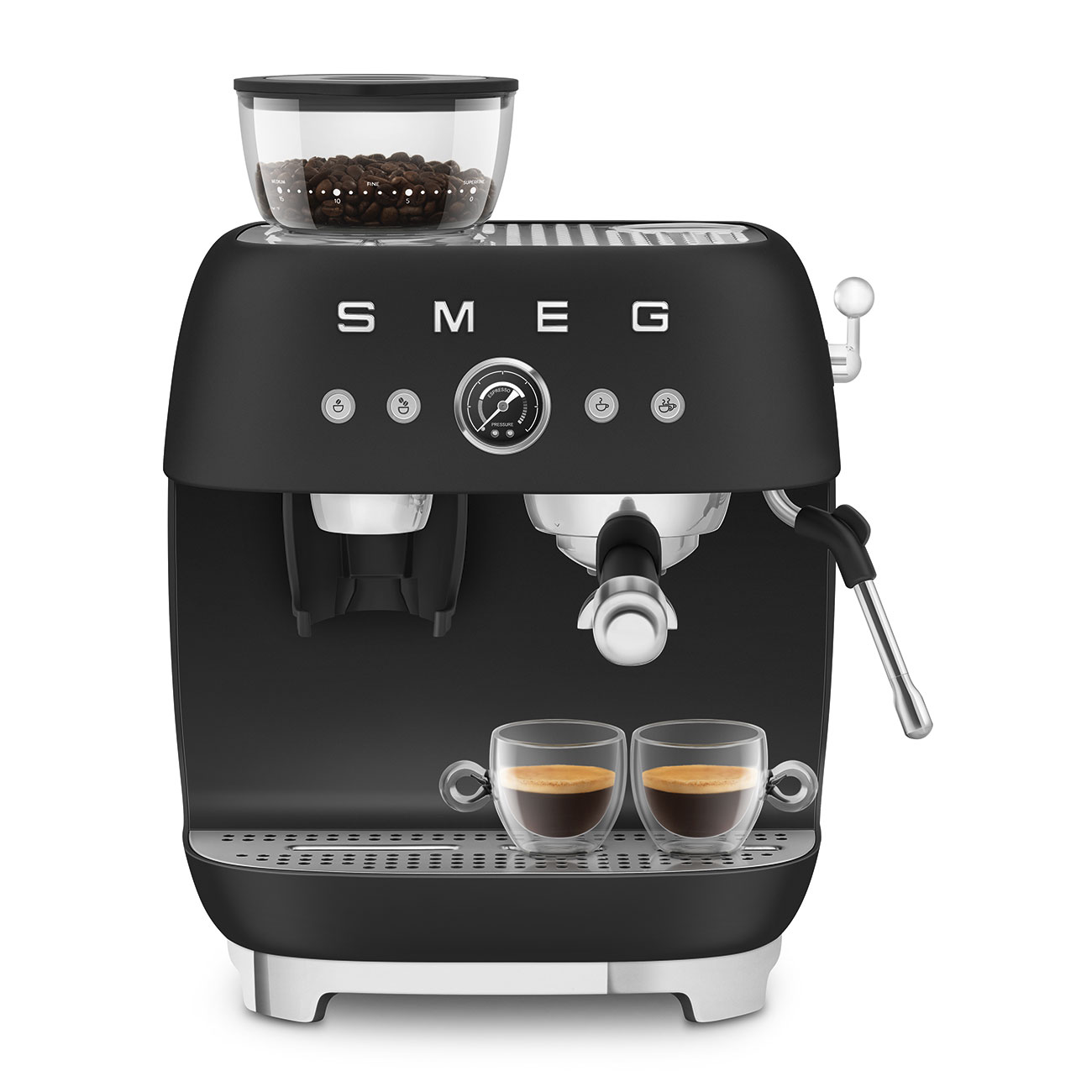 Machine expresso manuelle SMEG avec broyeur intégré - Noir Mat - EGF03BLMEU – Image 3