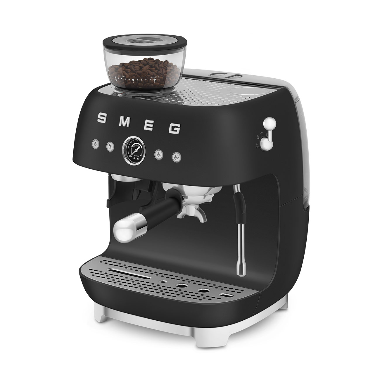Machine expresso manuelle SMEG avec broyeur intégré - Noir Mat - EGF03BLMEU – Image 4