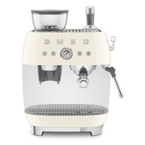 Machine expresso manuelle SMEG avec broyeur intégré - Crème Brillant - EGF03CREU