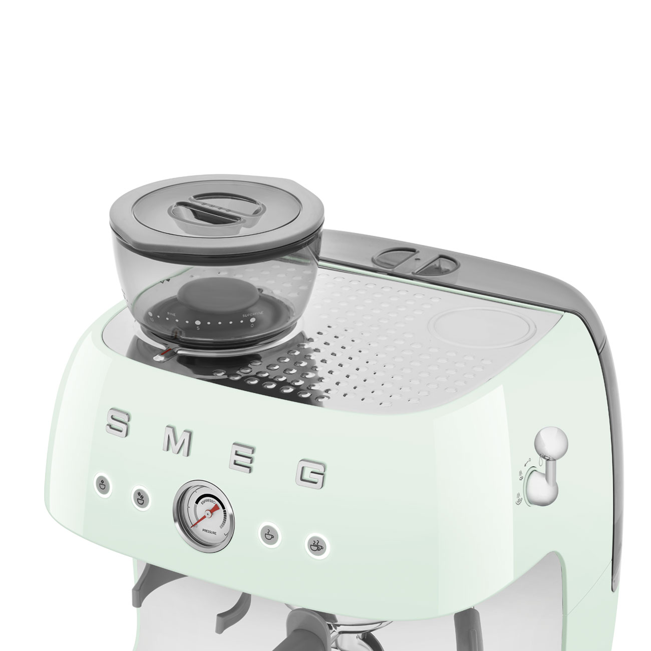 Machine expresso manuelle SMEG avec broyeur intégré - Vert d'Eau Brillant - EGF03PGEU – Image 2