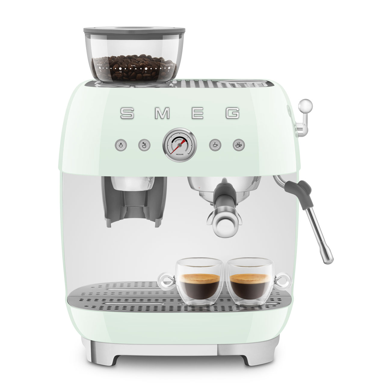 Machine expresso manuelle SMEG avec broyeur intégré - Vert d'Eau Brillant - EGF03PGEU – Image 3