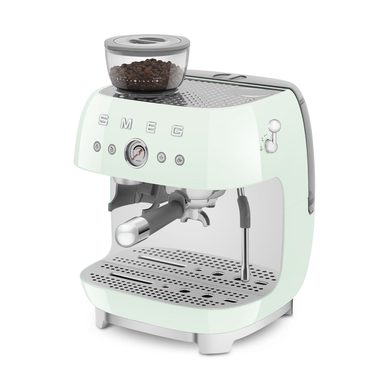 Machine expresso manuelle SMEG avec broyeur intégré - Vert d'Eau Brillant - EGF03PGEU – Image 4