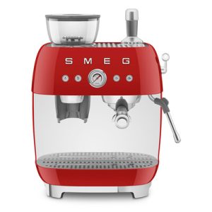 Machine expresso manuelle SMEG avec broyeur intégré - Rouge Brillant - EGF03RDEU