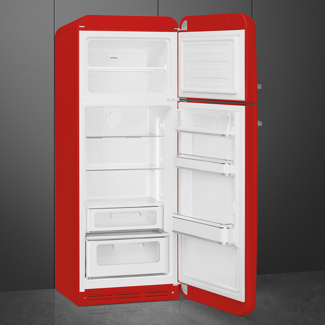 Réfrigérateur Deux portes Rouge Esthétique Années 50 – Image 2