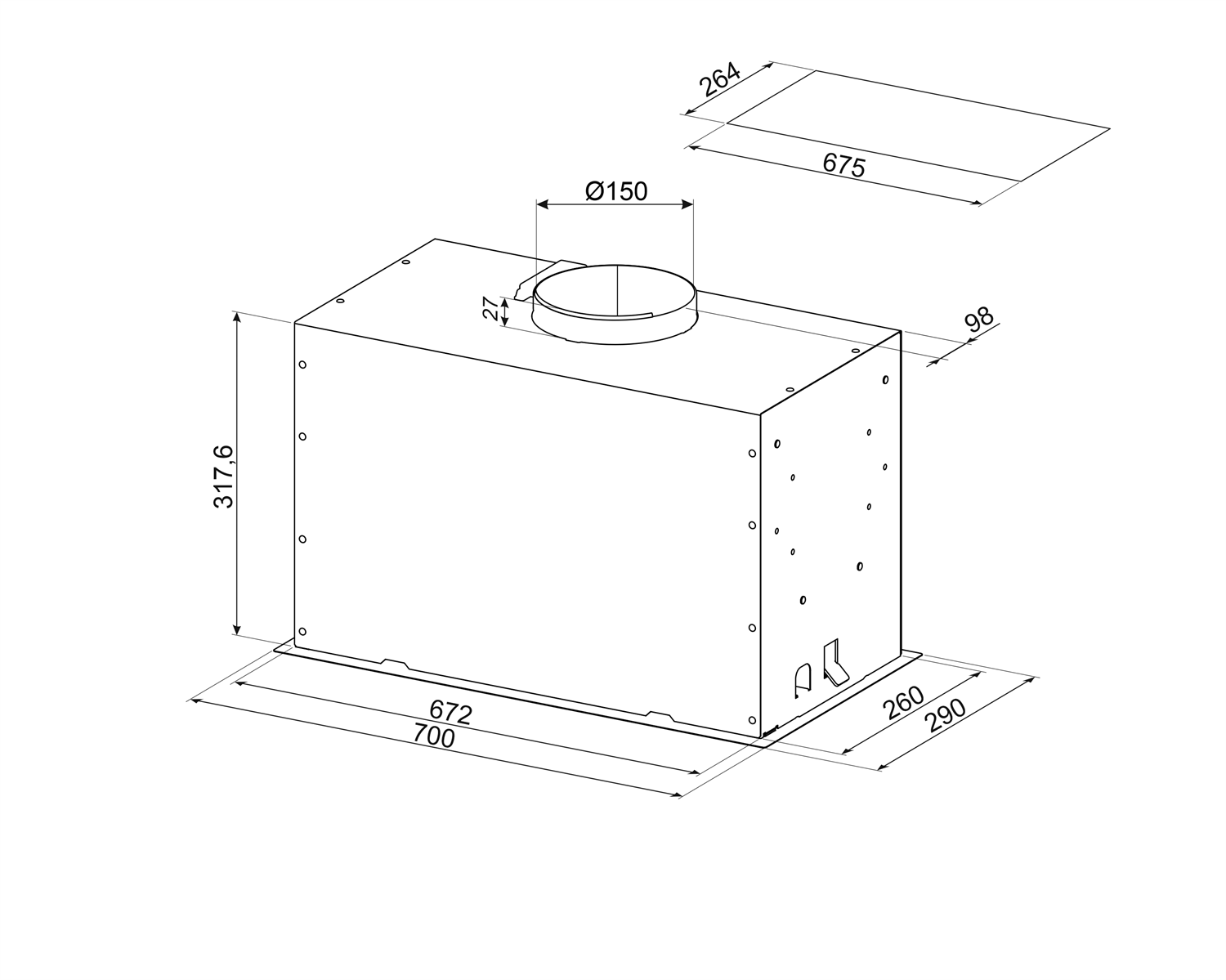 Hotte groupe filtrant Inox Esthétique Universel – Image 2