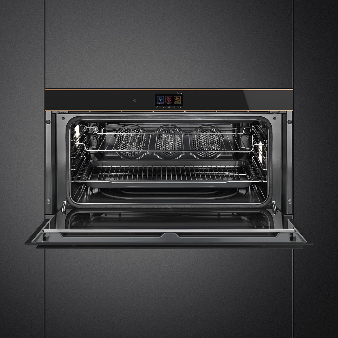 Four SMEG Dolce Stil Novo Pyrolyse 90cm Hauteur Réduite 48cm - Noir – Image 2