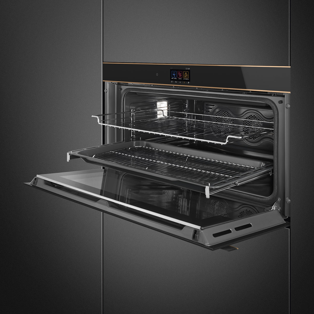 Four SMEG Dolce Stil Novo Pyrolyse 90cm Hauteur Réduite 48cm - Noir – Image 4